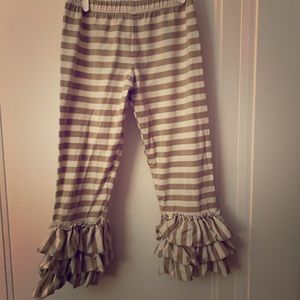 Mustard pie size 2t ruffle striped pants
